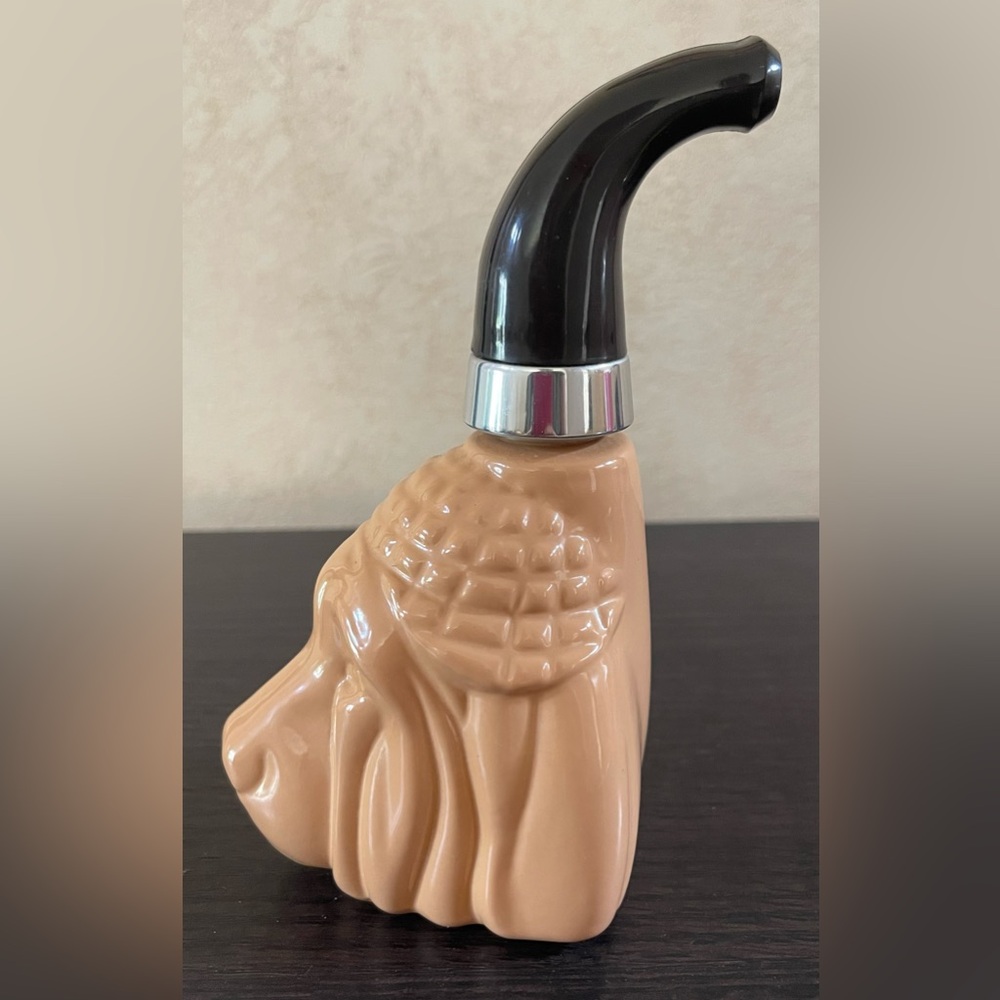 VTG Avon 1970s Collectible Tan Bloodhound Pipe After Shave Decanter EMPTY